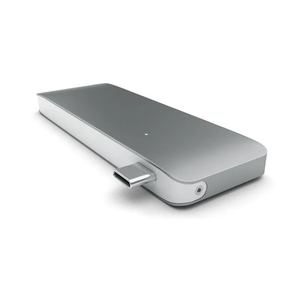 Satechi USB-C Pass Through USB Hub With USB-C charging port - Rymdgrå