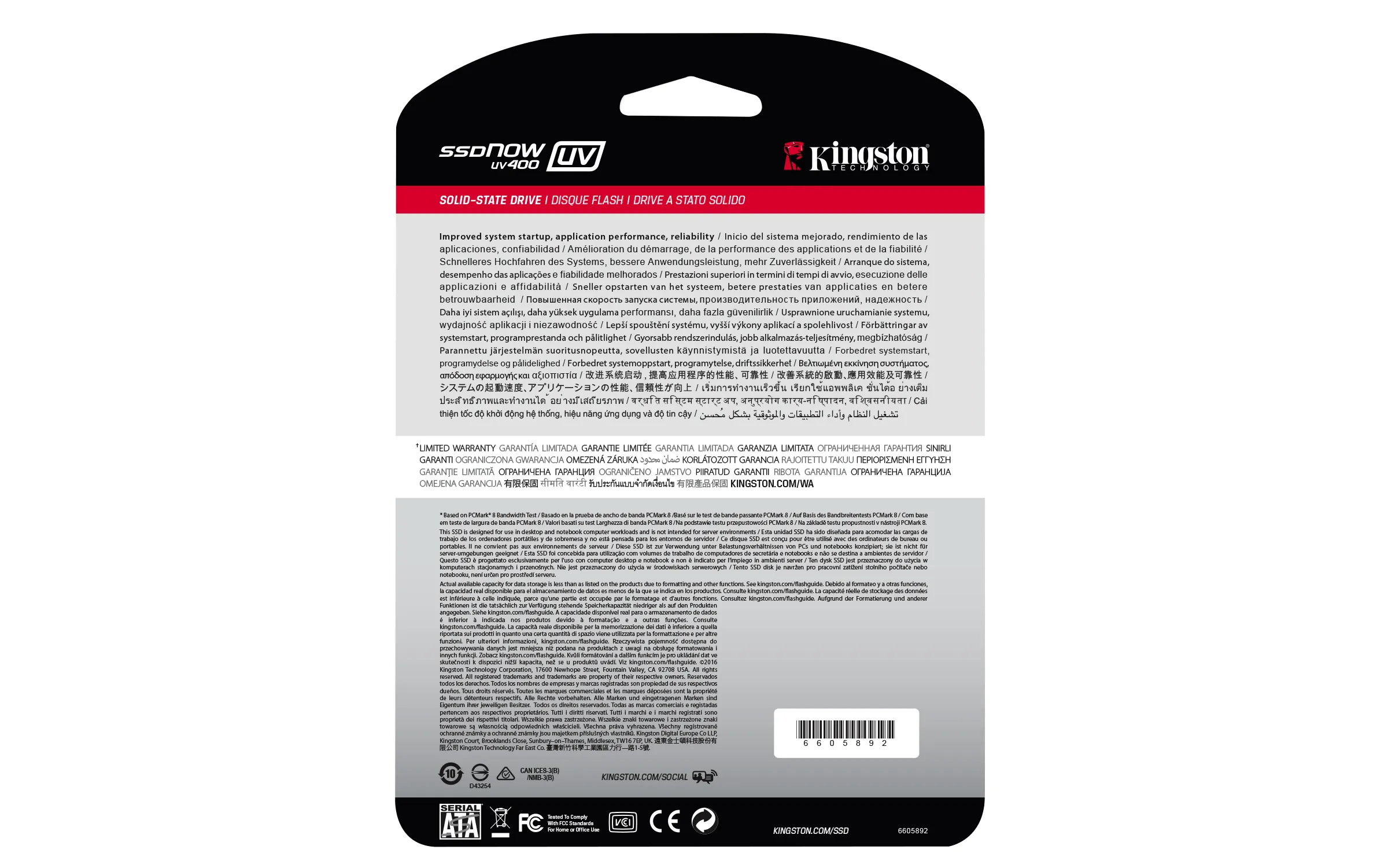 Kingston 480GB UV400, 2.5&quot;, SATA III, 550/500 MB/s - SSD-levy