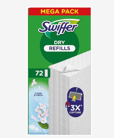 Swiffer Dry Floor Cleaning Cloths Clean &amp; Fresh 72 pieces