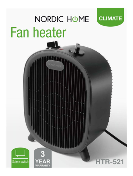 Nordic Home - fan heater, black, 2000W