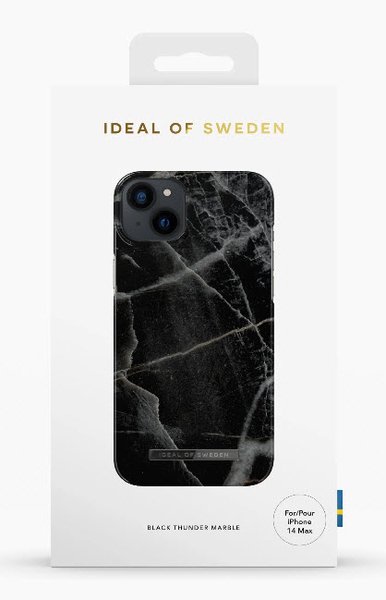 iDeal of Sweden Fashion Case, iPhone 14 Plus -suojakuori, Black Thunder Marble