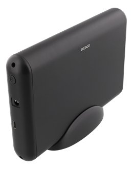 DELTACO USB-C HDD/SDD kabinett, 2,5/3,5 tum, USB 3,1, 10 Gbps, svart