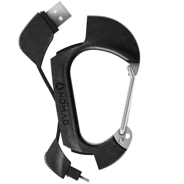 Nomad Carabiner Carbon USB-A - Lightning - cable, Black