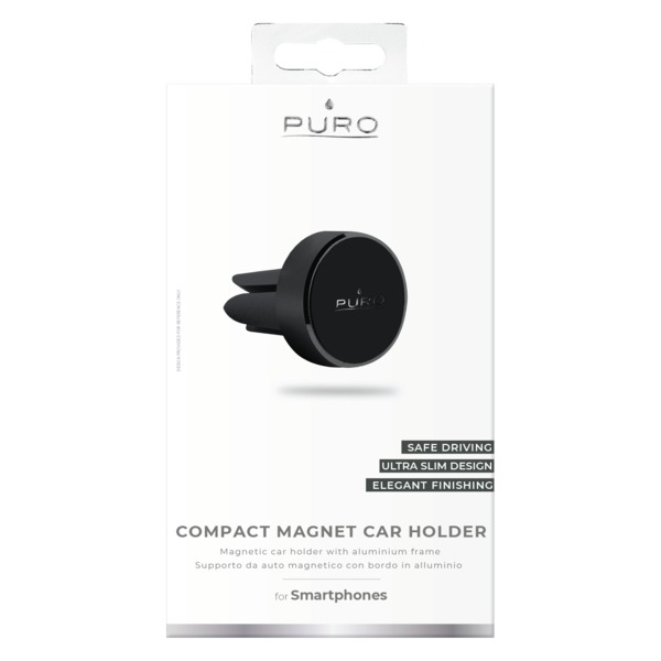 Puro Uni. Magnetic Car Air Vent Holder Dashboard, musta