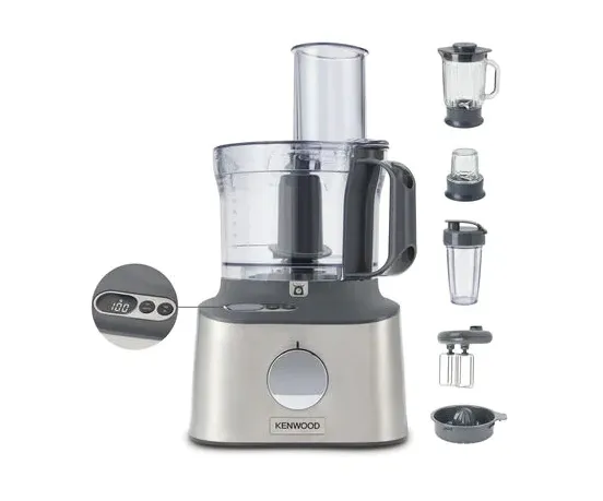 Kenwood MultiPro Compact+ FDM316SS Food Processor, 800 Watt, 2 Litre, Grey