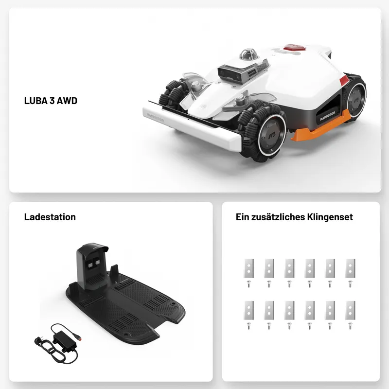 Mammotion Luba 3 3000 AWD, RTK, GPS, Wi-Fi, 4G, 3000m&sup2; Robotic Lawn Mower