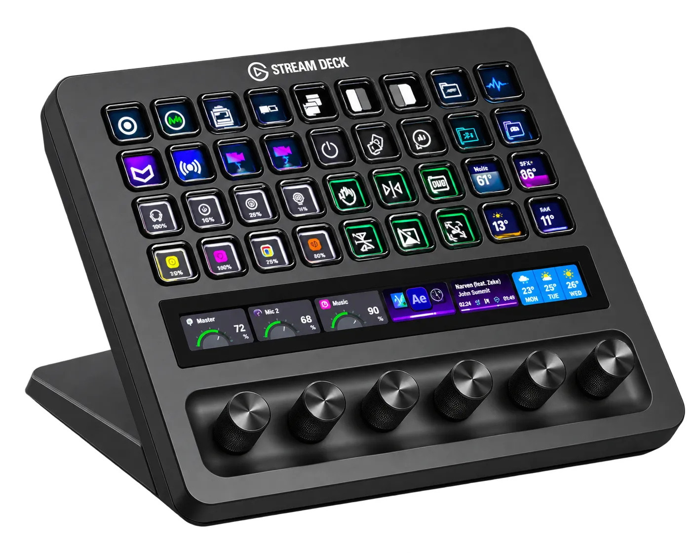 Elgato Stream Deck + XL kontrollkonsol, 36 knappar, USB Type-C, 1,5 m
