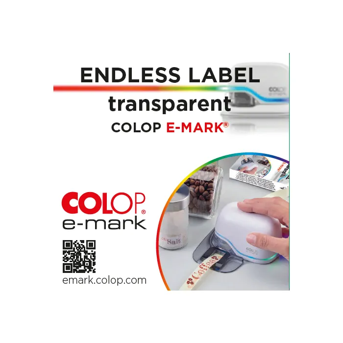 COLOP e-mark Ändlös etikett transparent 14mm x 8m