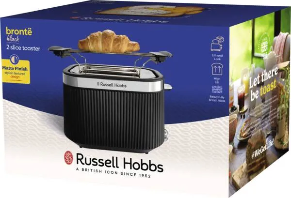 Russell Hobbs Bront&euml; br&ouml;drost, 2 skivor, mattsvart