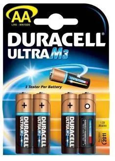 Duracell Ultra Power alkaalinen paristo, AA (LR06), 1.5V, 4-pakkaus