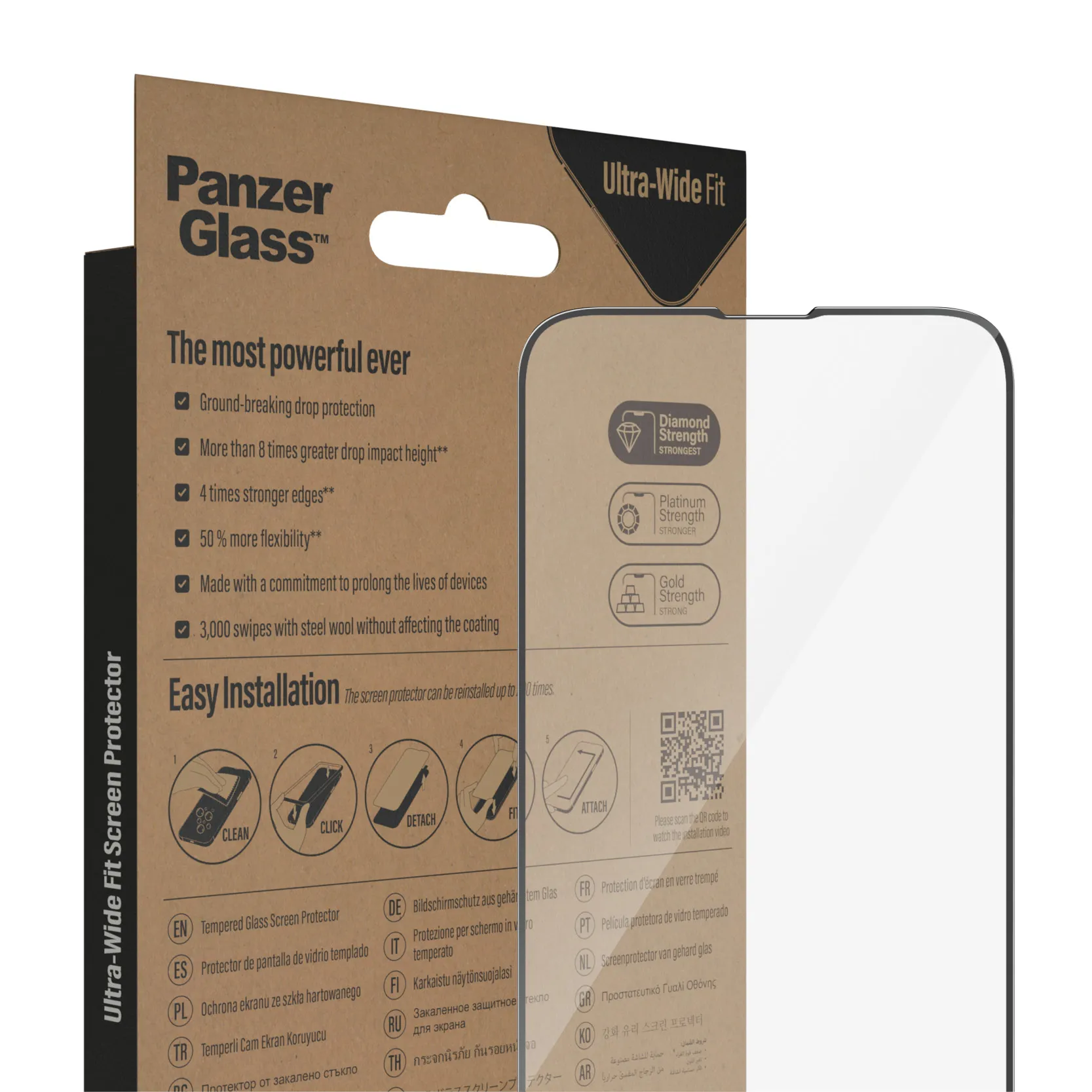 PanzerGlass Ultra-Wide Fit Alignerkit iPhone 14 Plus/13 Pro Max - Screen Protector, Antibacterial