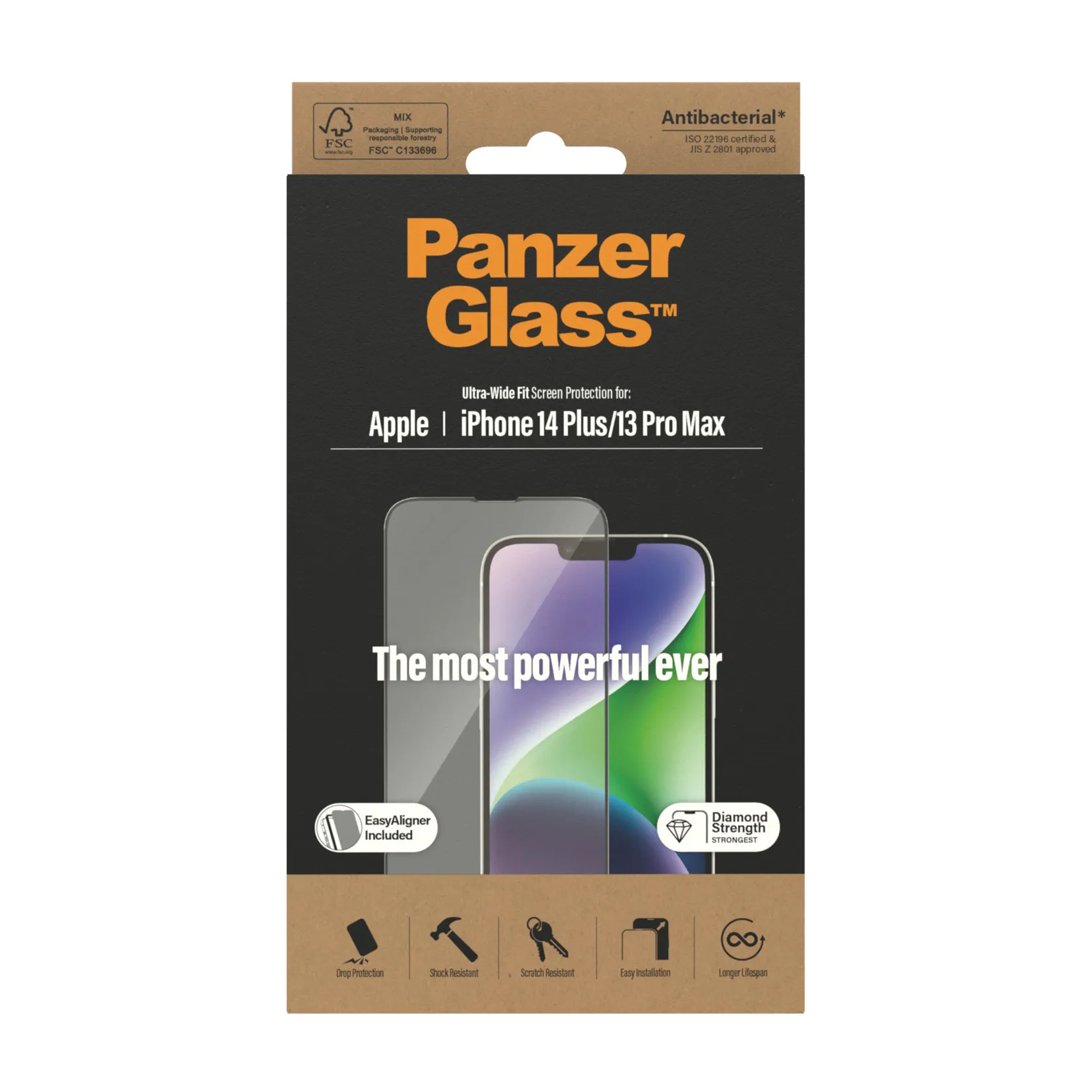 PanzerGlass Ultra-Wide Fit Alignerkit iPhone 14 Plus/13 Pro Max - Screen Protector, Antibacterial