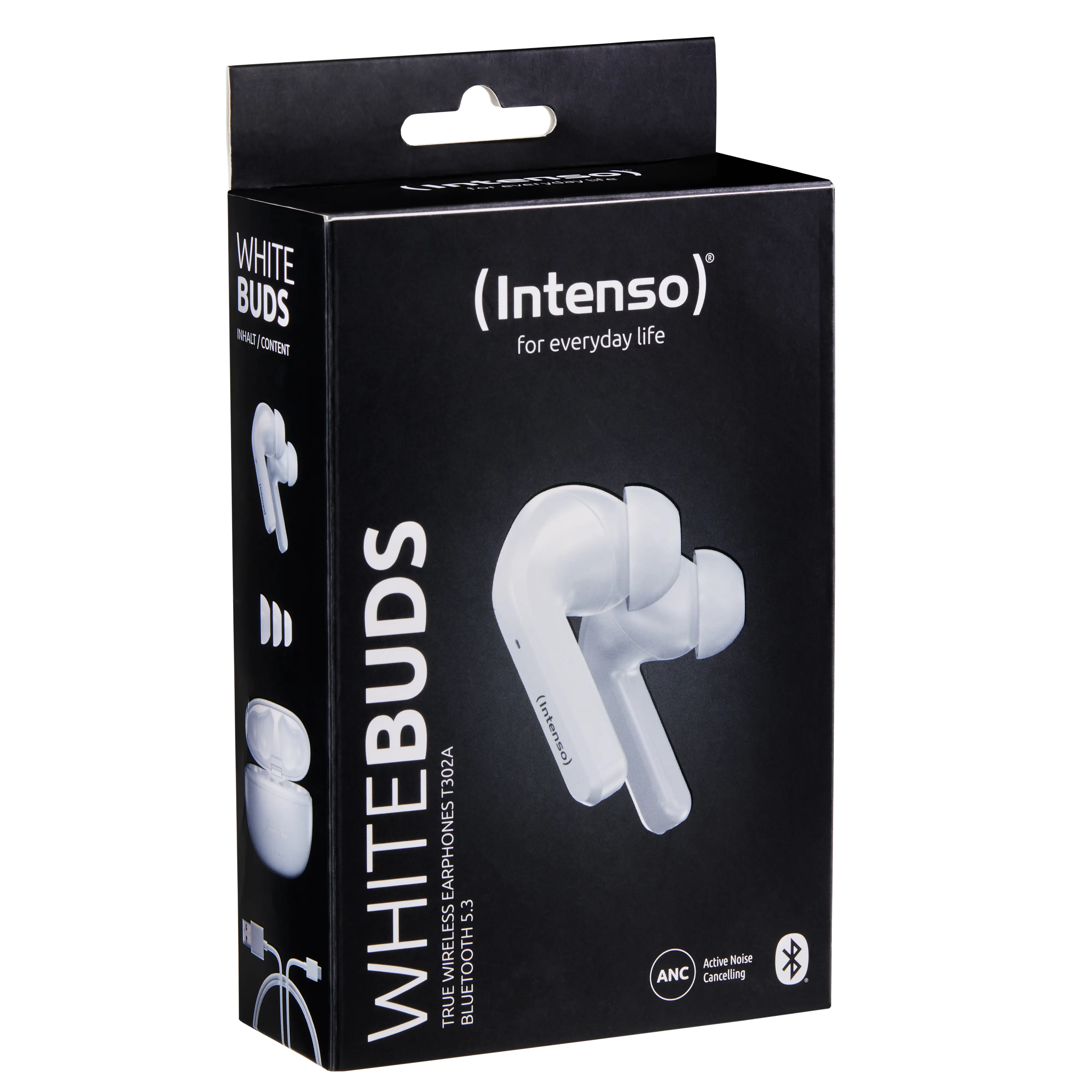 Intenso Buds T302A TWS USB Typ-C Vita - Bluetooth-h&ouml;rlurar