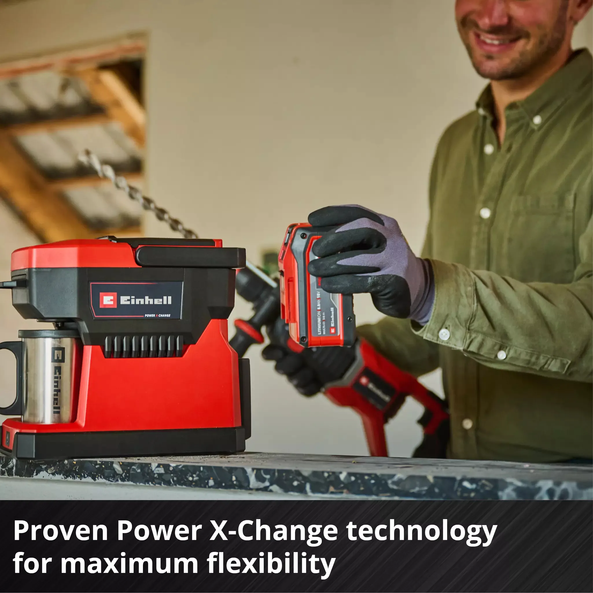 Einhell TE-CF 18 Li-Solo -kahvinkeittin, punainen