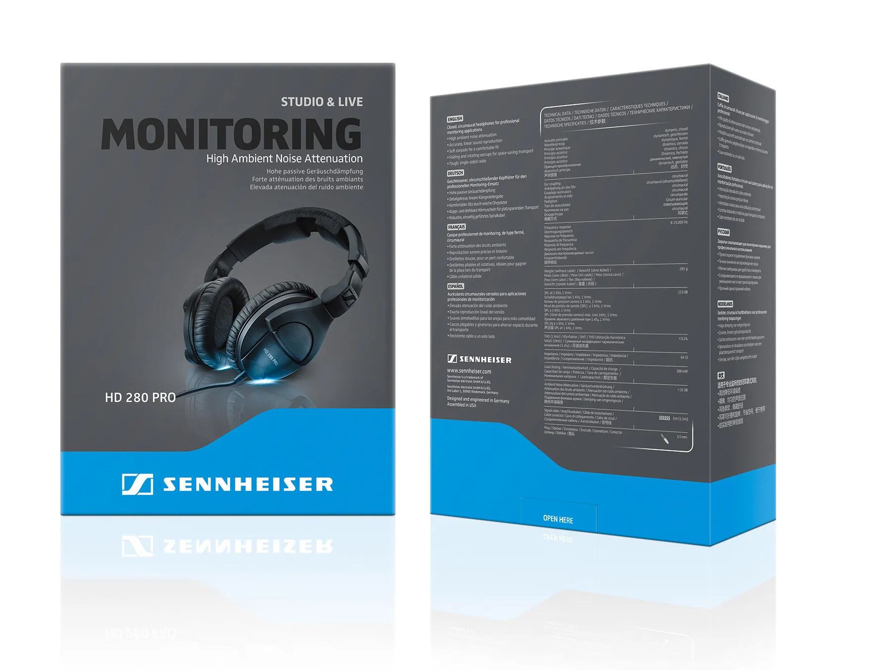 Sennheiser HD 280 pro -hörlurar, svart