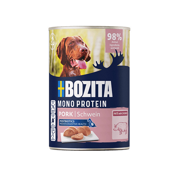 Bozita Monoprotein P&acirc;t&eacute; Pork, Wet food for dogs, Adult, 400g