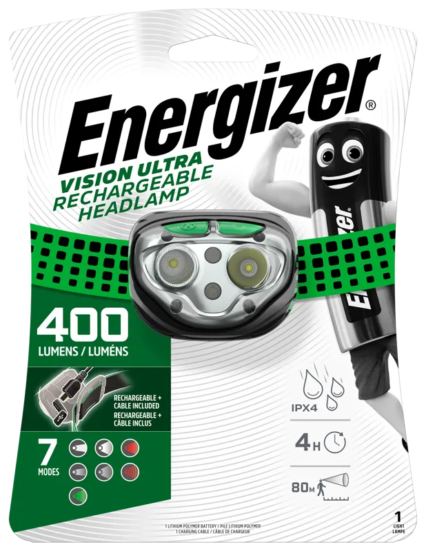Energize Vision Ultra LED, 400 lumens - headlight, rechargeable