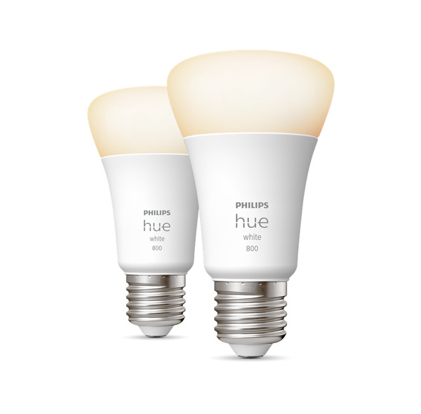 Philips Hue White A60, E27 -&auml;lylamppu, 2-pack