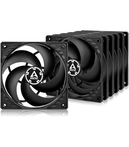 ARCTIC P12 Pro PST LN PWM fl&auml;ktpaket, fluiddynamiskt lager, 120 mm, 5 st, svart