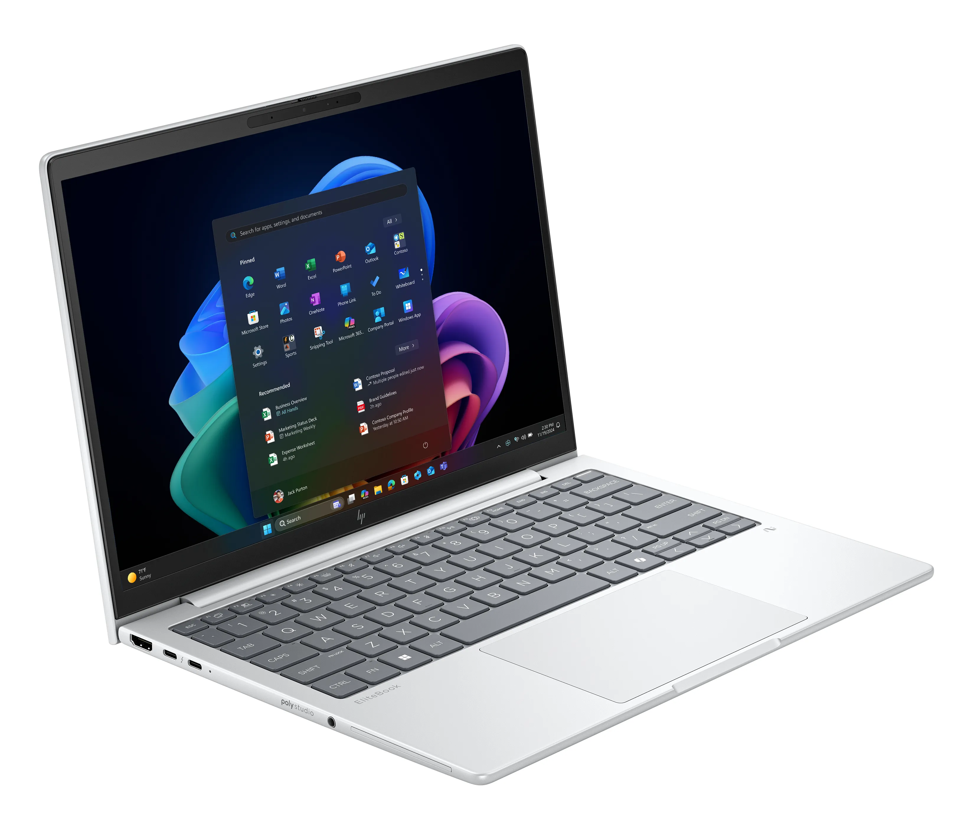 HP EliteBook 8 G1a 13 AI 13.3" Ryzen AI 5 340, 32 GB, 512 GB, Win 11 Pro - b&auml;rbar dator, silver