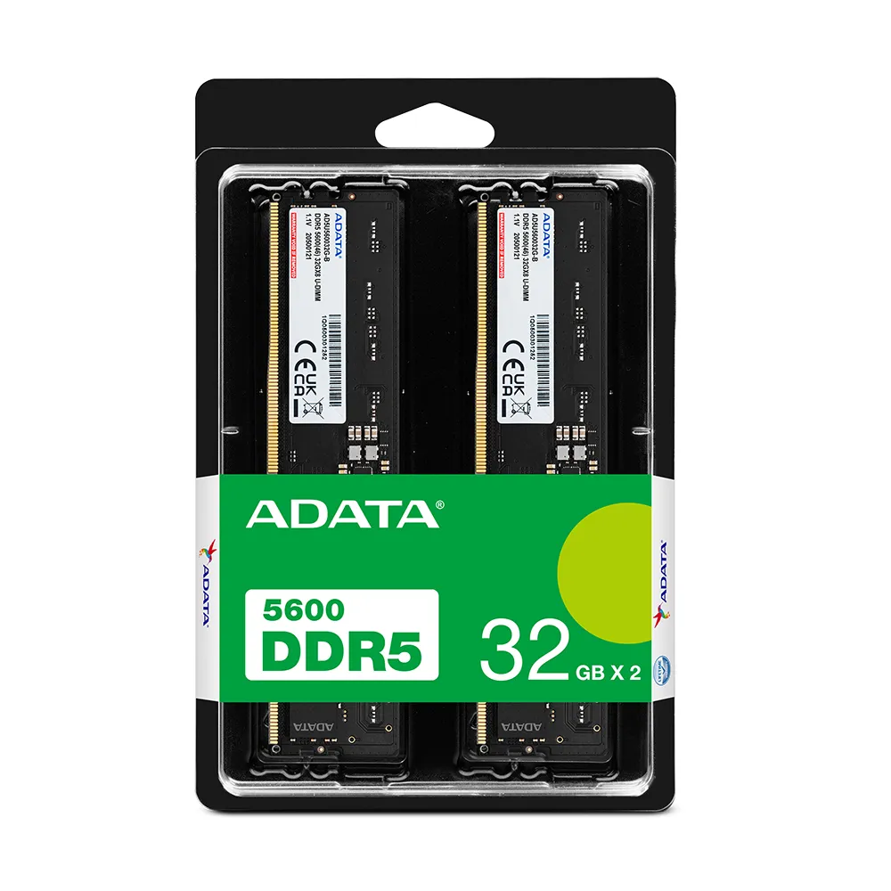 ADATA DDR5 - 32GB - 5600 - CL - 46 (2x 16 GB) dual kit, RAM (black, AD5U560032G-DT, Premier Tray)