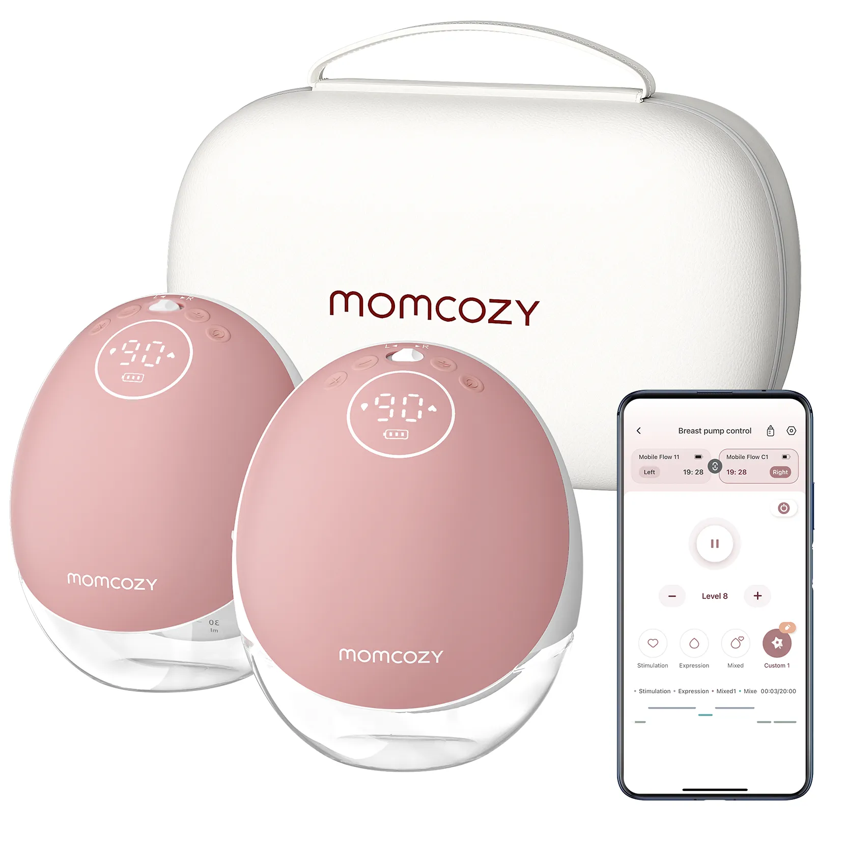 MOMCOZY M9 Mobile Flow Double Hands-Free Br&ouml;stpump