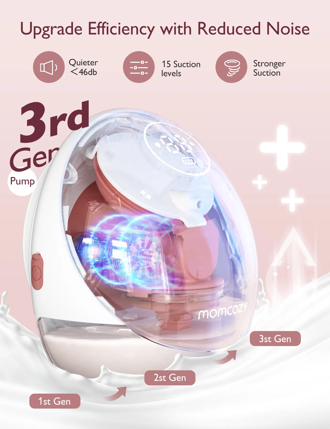 MOMCOZY M9 Mobile Flow Double Hands-Free Br&ouml;stpump