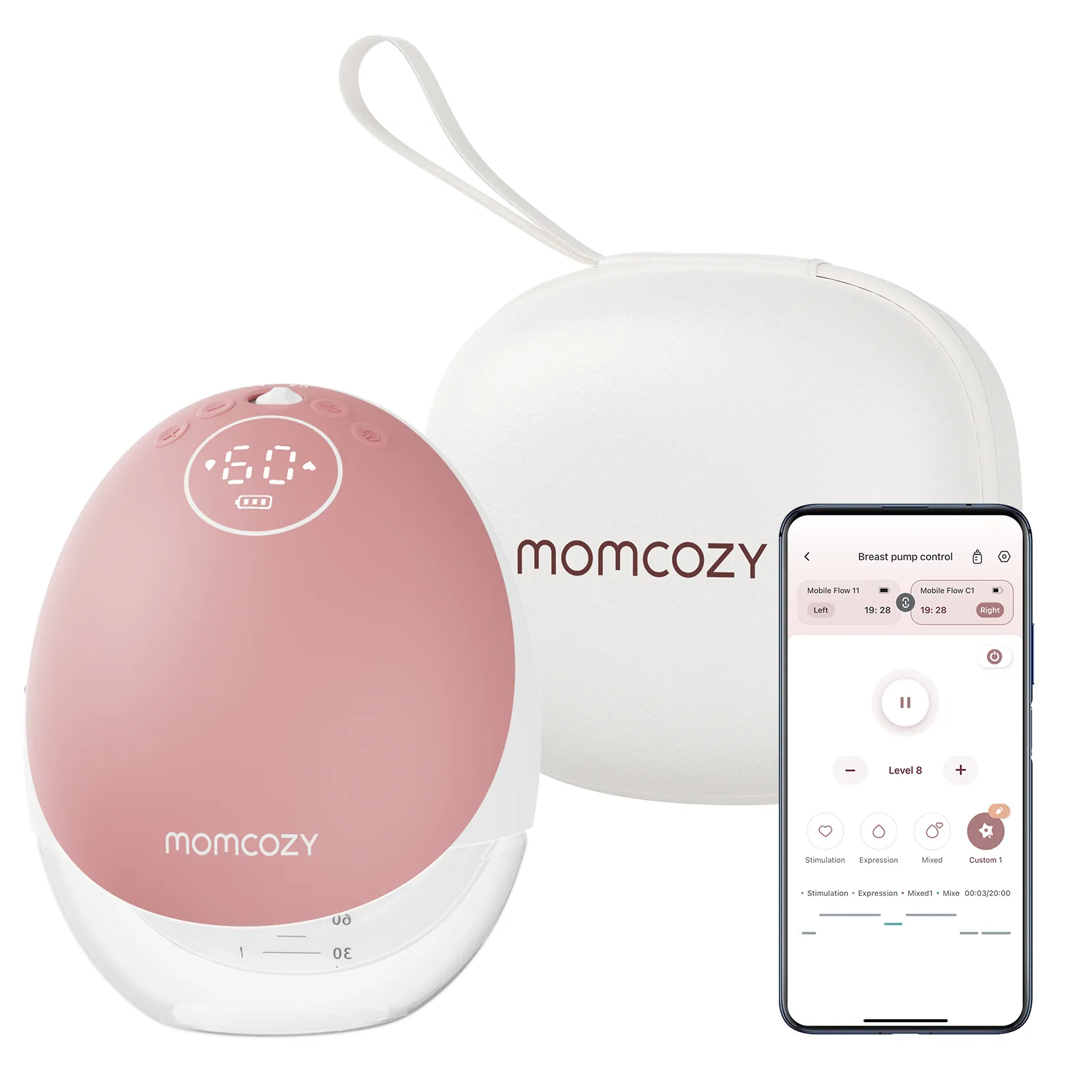 MOMCOZY M9 Mobile Flow Double Hands-Free Br&ouml;stpump