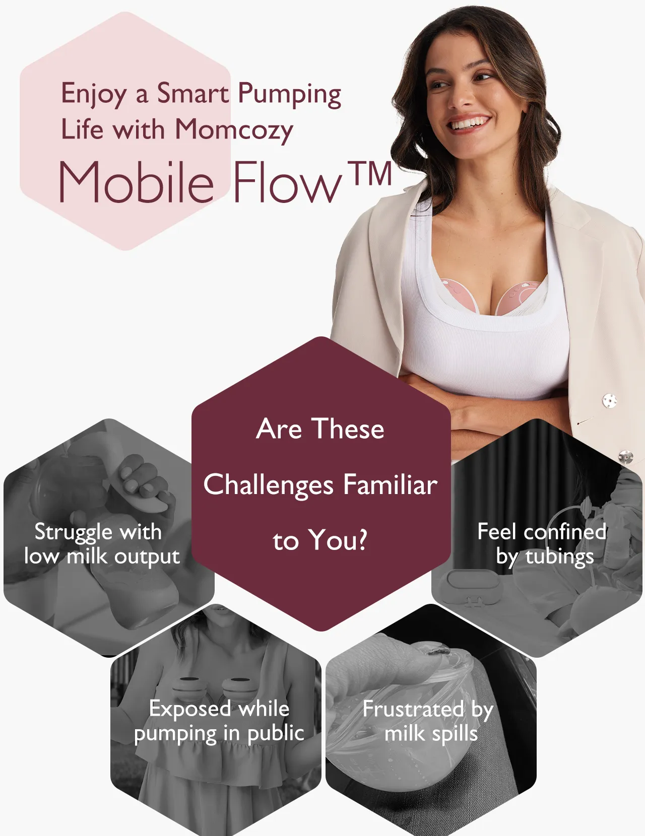 MOMCOZY M9 Mobile Flow Double Hands-Free Br&ouml;stpump