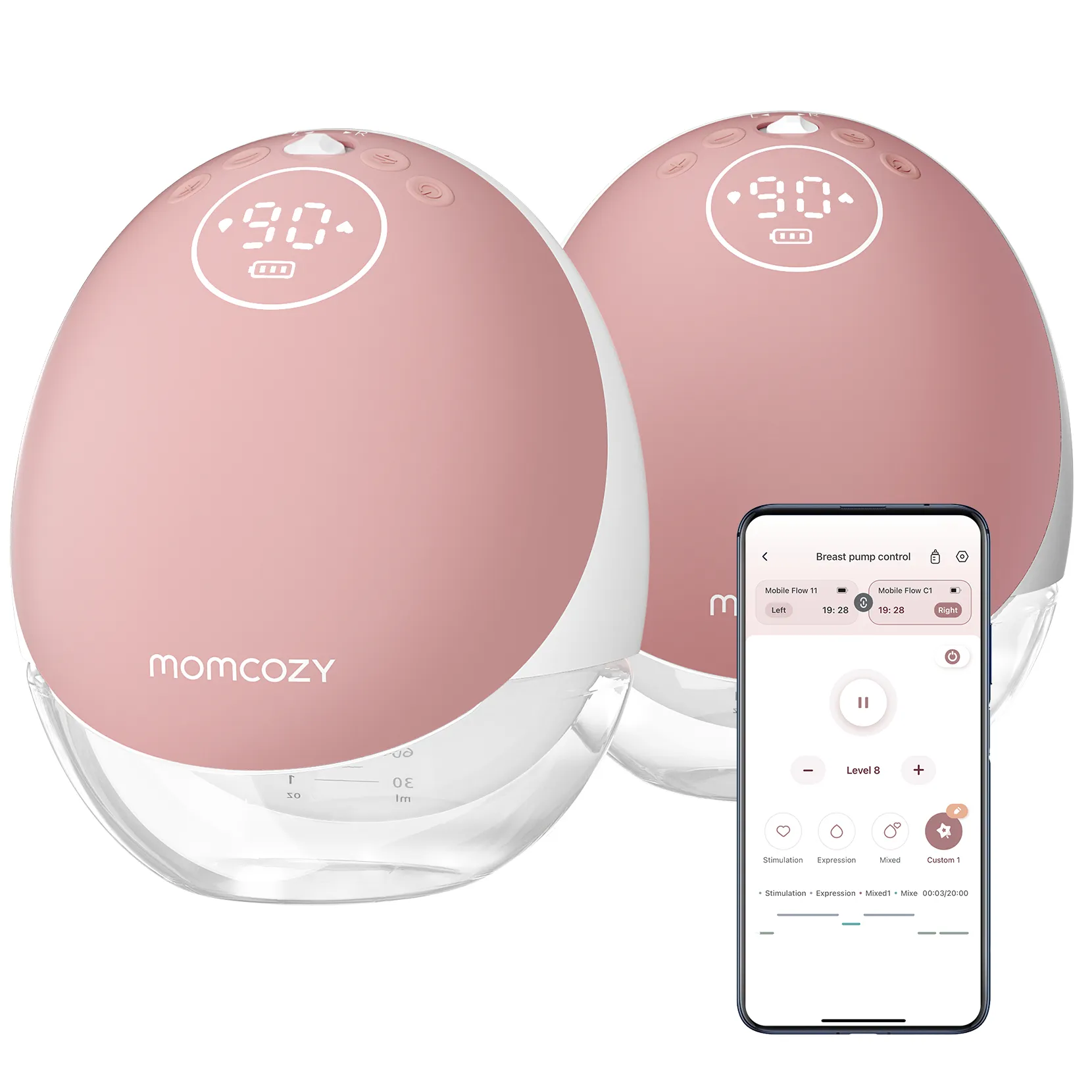 MOMCOZY M9 Mobile Flow Double Hands-Free Br&ouml;stpump