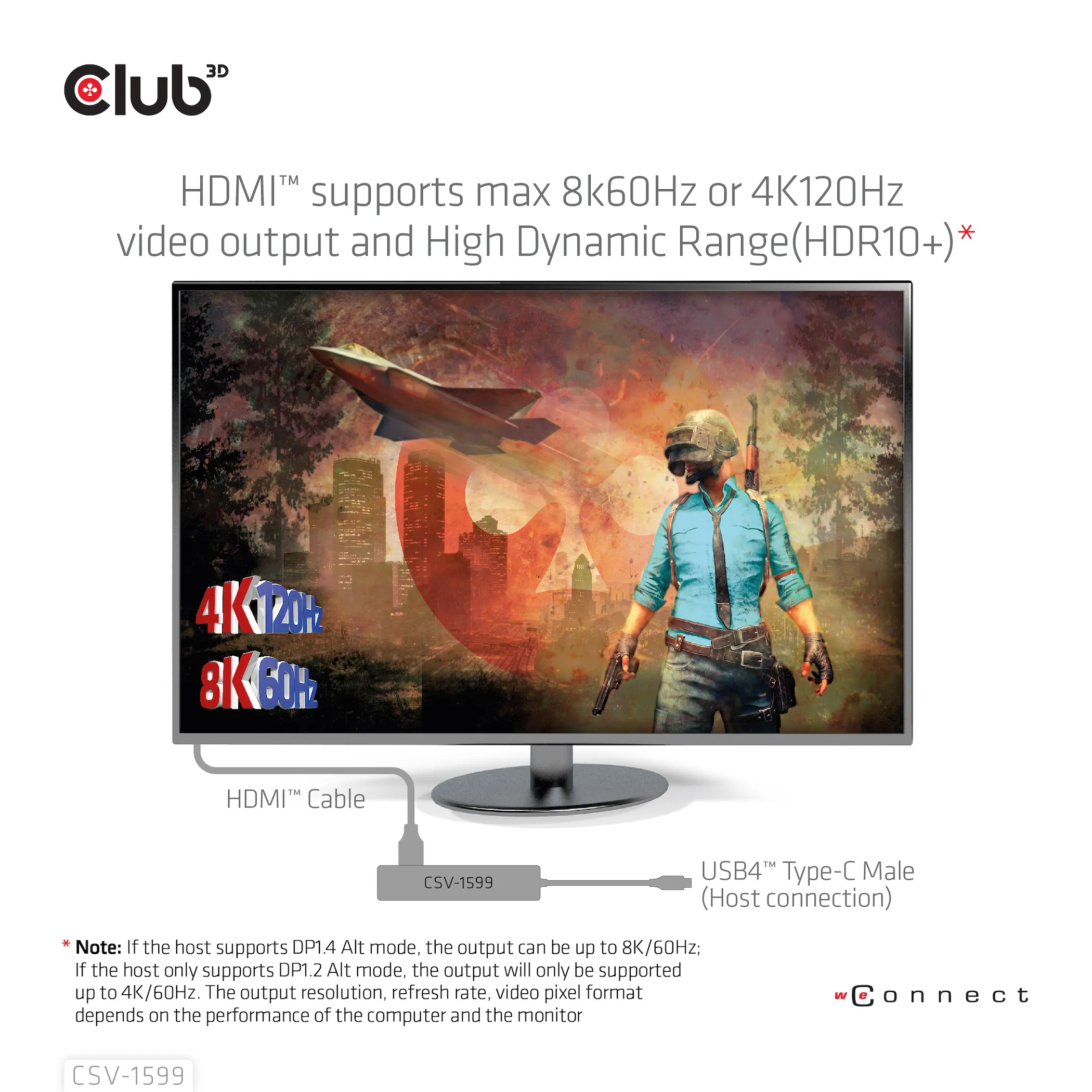 Club 3D USB4 Gen3x2 USB-C 6-in-1 - hub, Svart