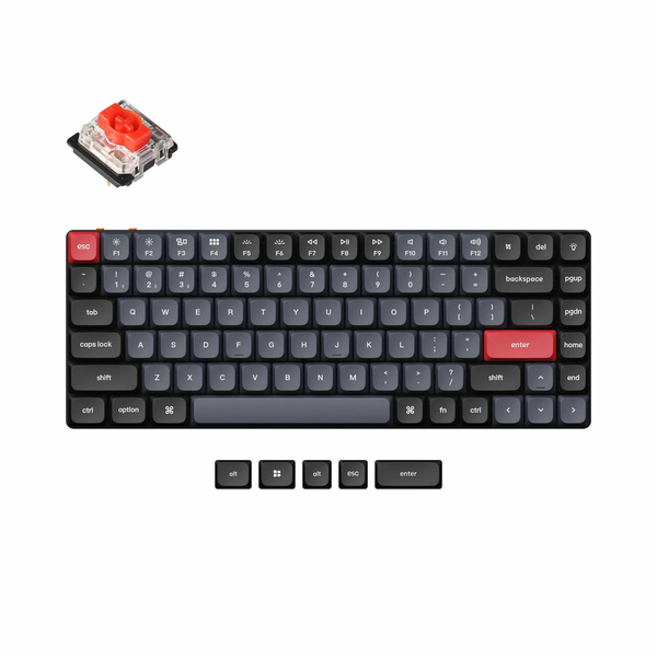 (Fyndh&ouml;rnan) Keychron K3 Pro, QMK/VIA, RGB, Aluminium, Hot Swap 75%, Gateron Low Profile Red - tr&aring;dl&ouml;s speltangentbord