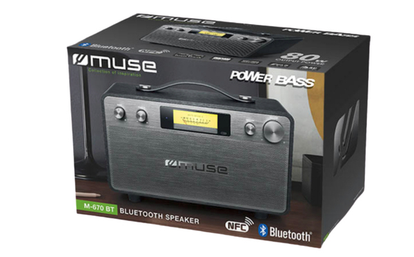 Muse M-670 BT - retro speaker, VU-Meter, NFC