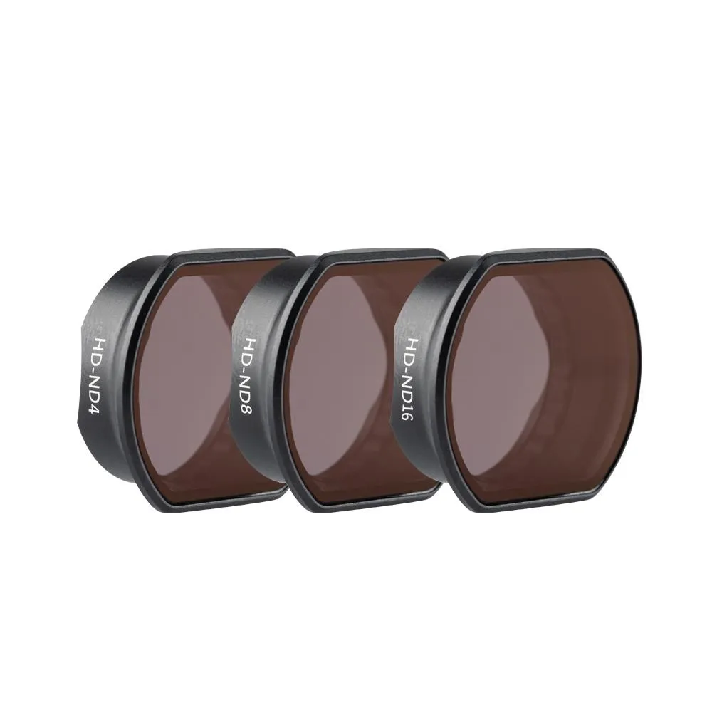 PGYTECH Neutral Density Filter Set for DJI FPV (ND4/ND8/ND16, 3-Pack, Black)