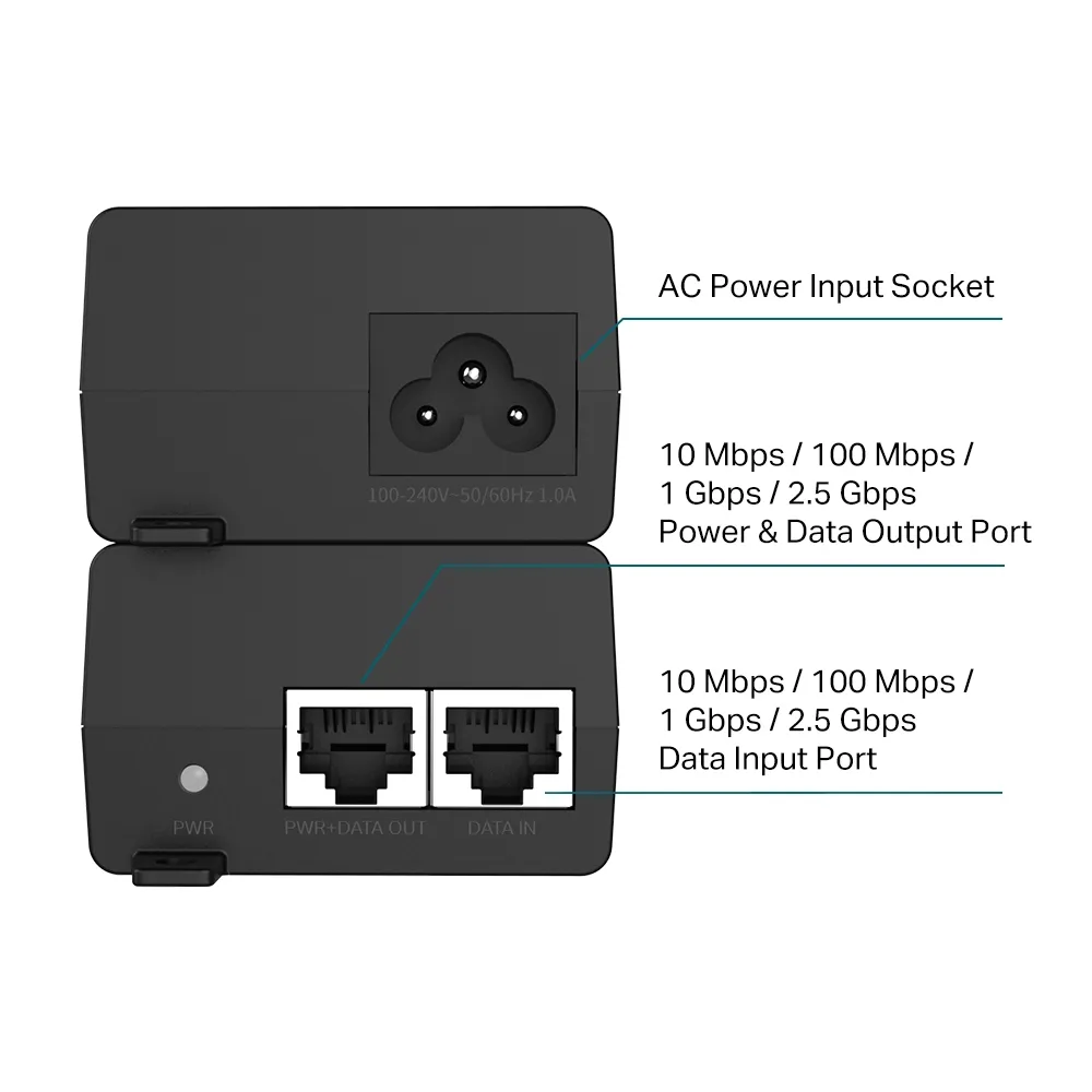 TP-LINK TL-POE260S 2.5G POE+ INJECTOR ADAPTER