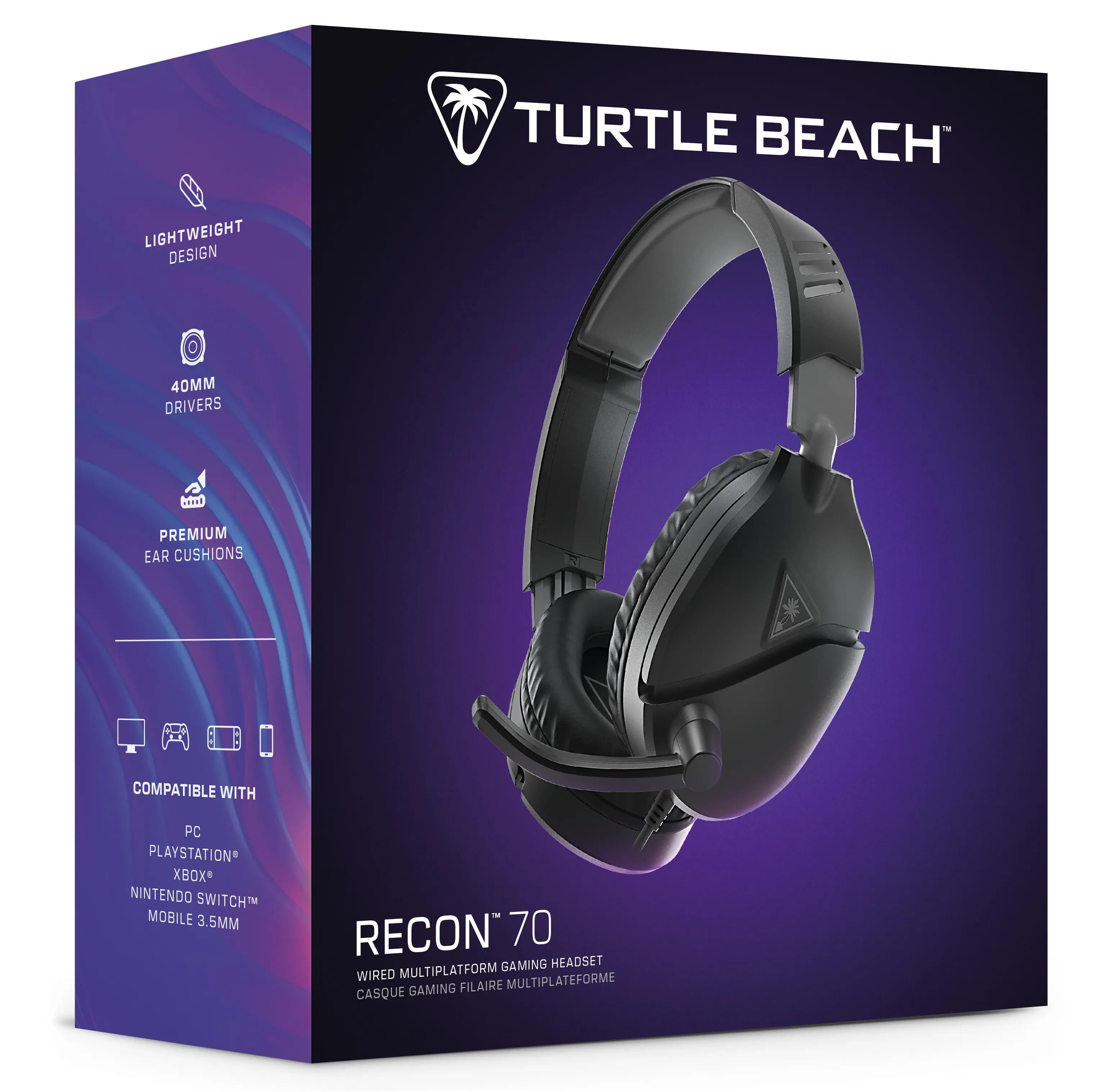 Turtle Beach Recon 70 Gaming Headset, Black