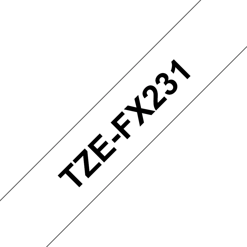 BROTHER TZEFX231 12 BLACK ON WHITE FLEX