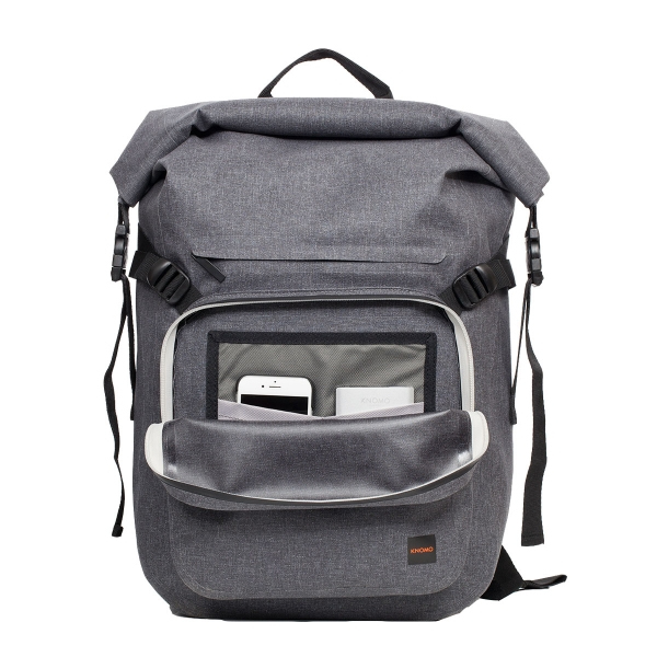 KNOMO HAMILTON Backpack 15inch - Roll top with front pocket GREY