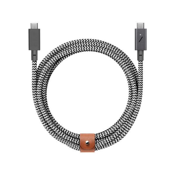 Native Union Belt Cable USB-C - USB-C -kaapeli, 2,4 m, Ruusu