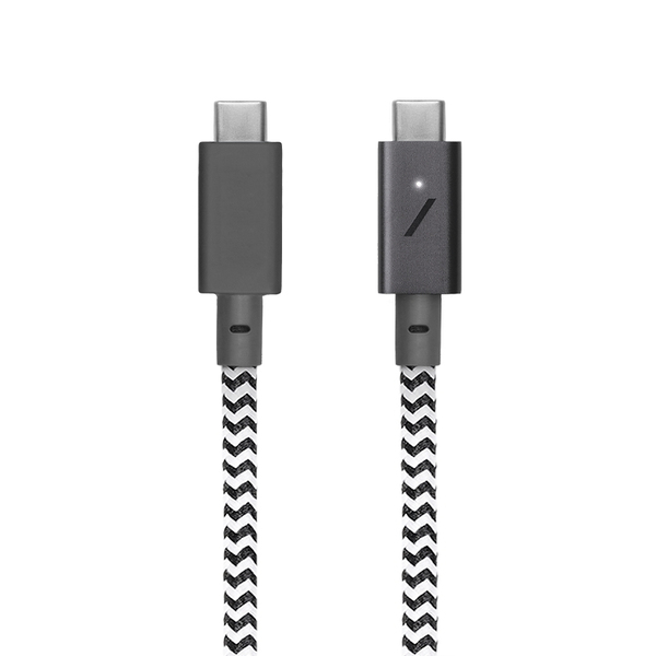 Native Union Belt Cable USB-C - USB-C -kaapeli, 2,4 m, Zebra