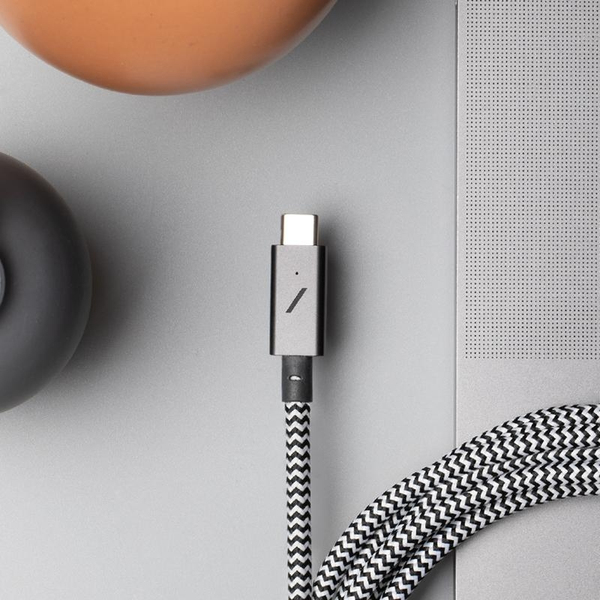 Native Union Belt Cable USB-C - USB-C -kaapeli, 2,4 m, Zebra