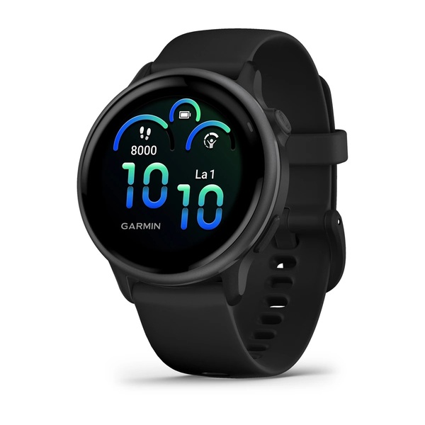 Garmin Vivoactive 6 GPS -&auml;lykello, tummanharmaa ja musta hihna
