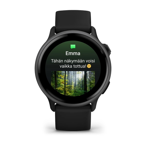 Garmin Vivoactive 6 GPS -&auml;lykello, tummanharmaa ja musta hihna