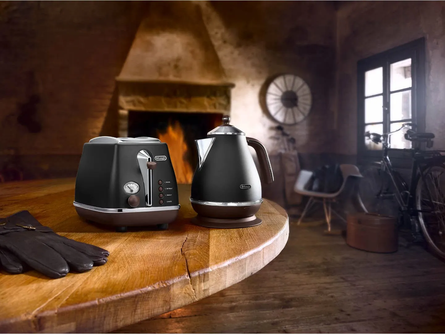 DeLonghi Icona Vintage CTOV 2103.BK -leivänpaahdin, 2 viipale(i)ta,  Musta