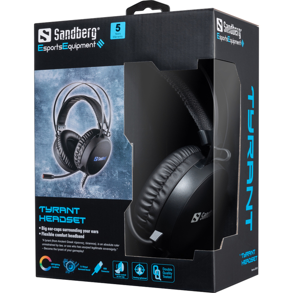 Sandberg Tyrant USB 7.1 - gaming headset, black