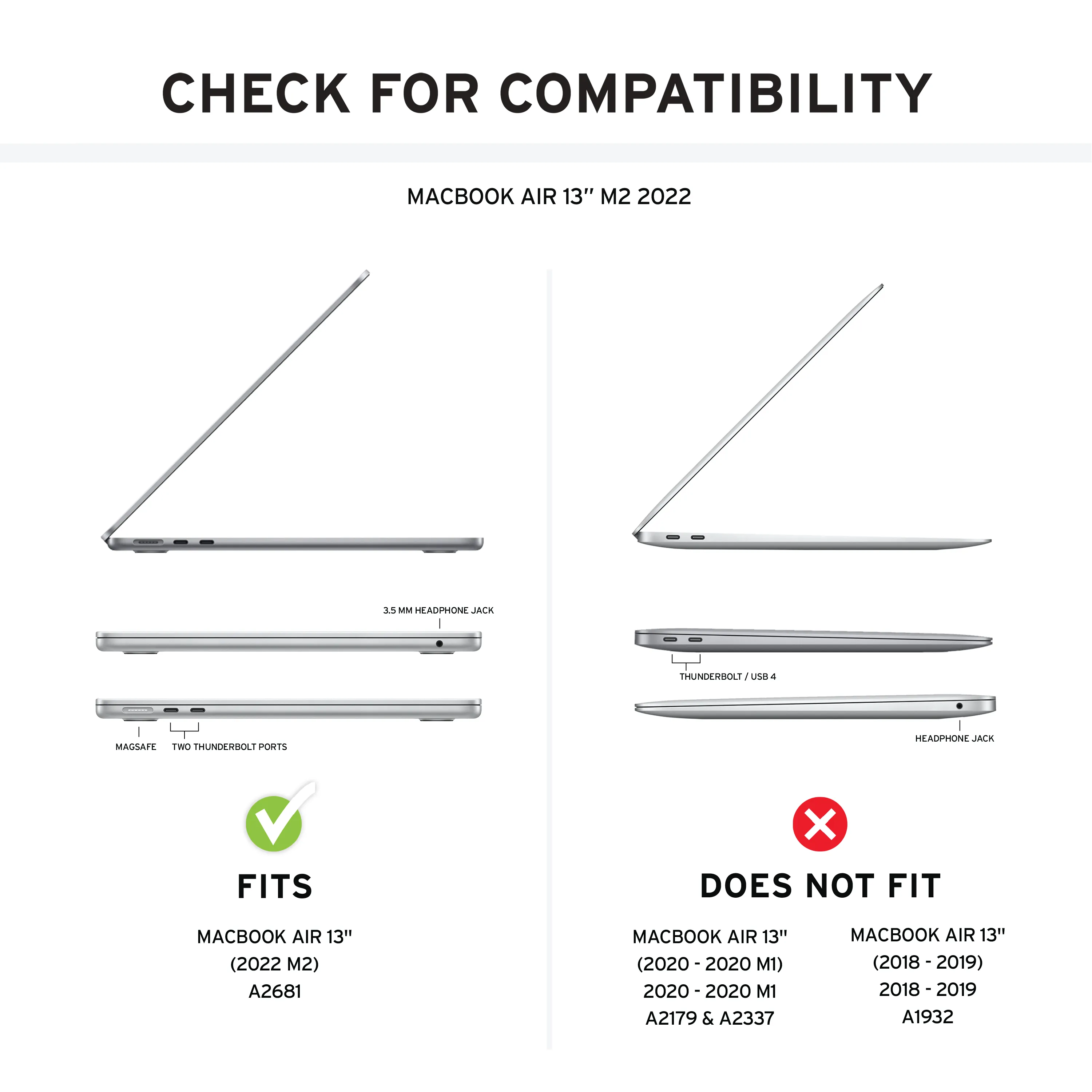 UAG Plyo -suojus MacBook Air 13&quot; M2/M3:lle - j&auml;&auml;nharmaa/musta