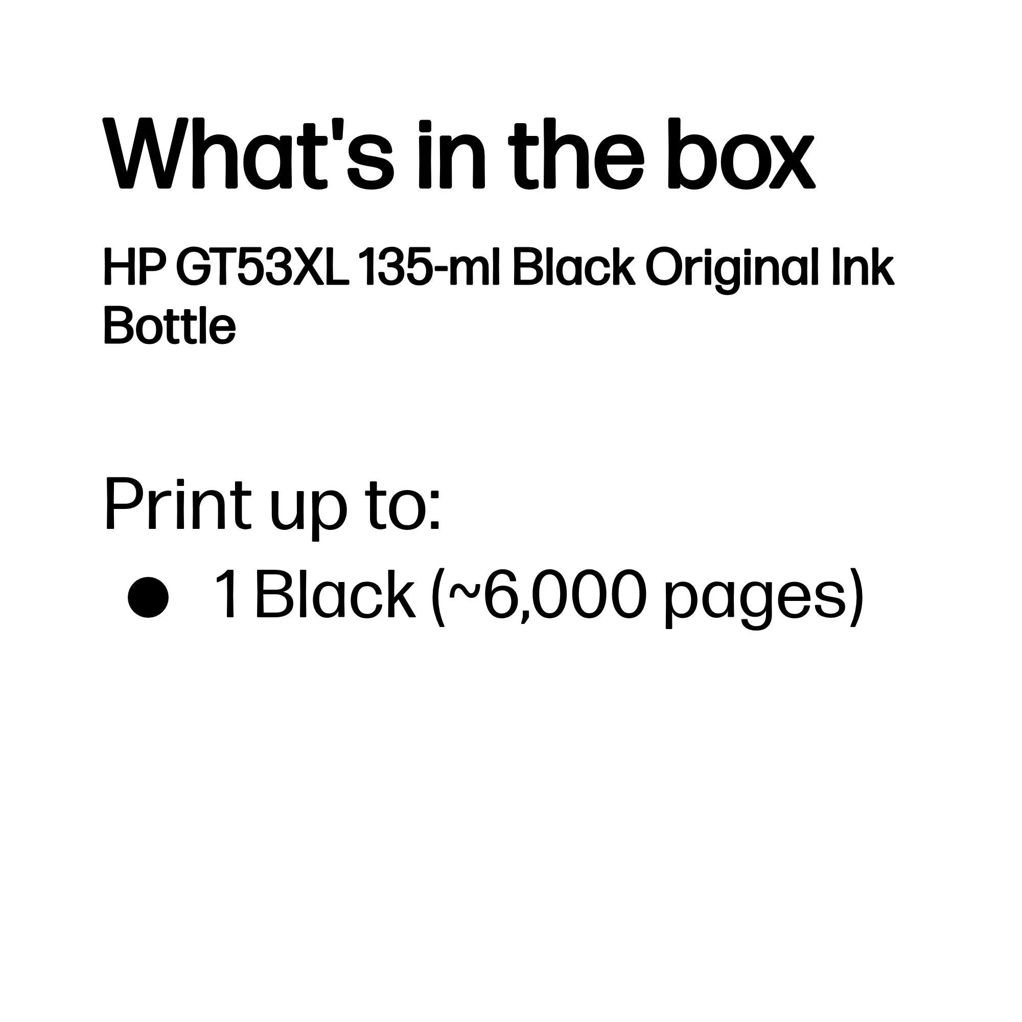 HP GT53XL ink bottle, 135 ml, Black