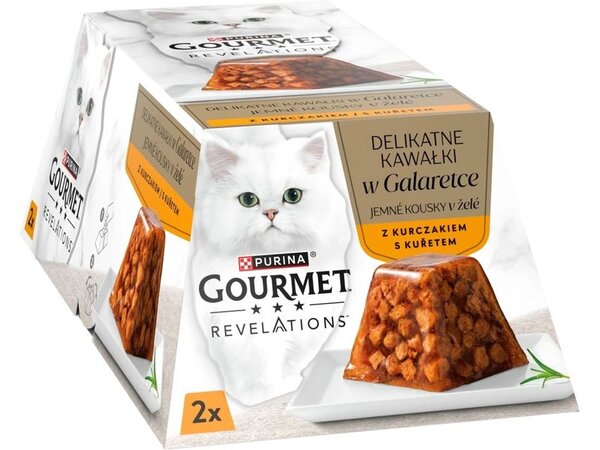 Purina Gourmet Revelations Chunks in Jelly with Chicken, Wet food for cats, Adult, 2 x 57g