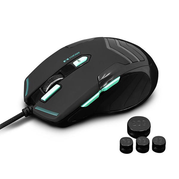 Port Designs AROKH X-2 GN - gaming mus, Svart