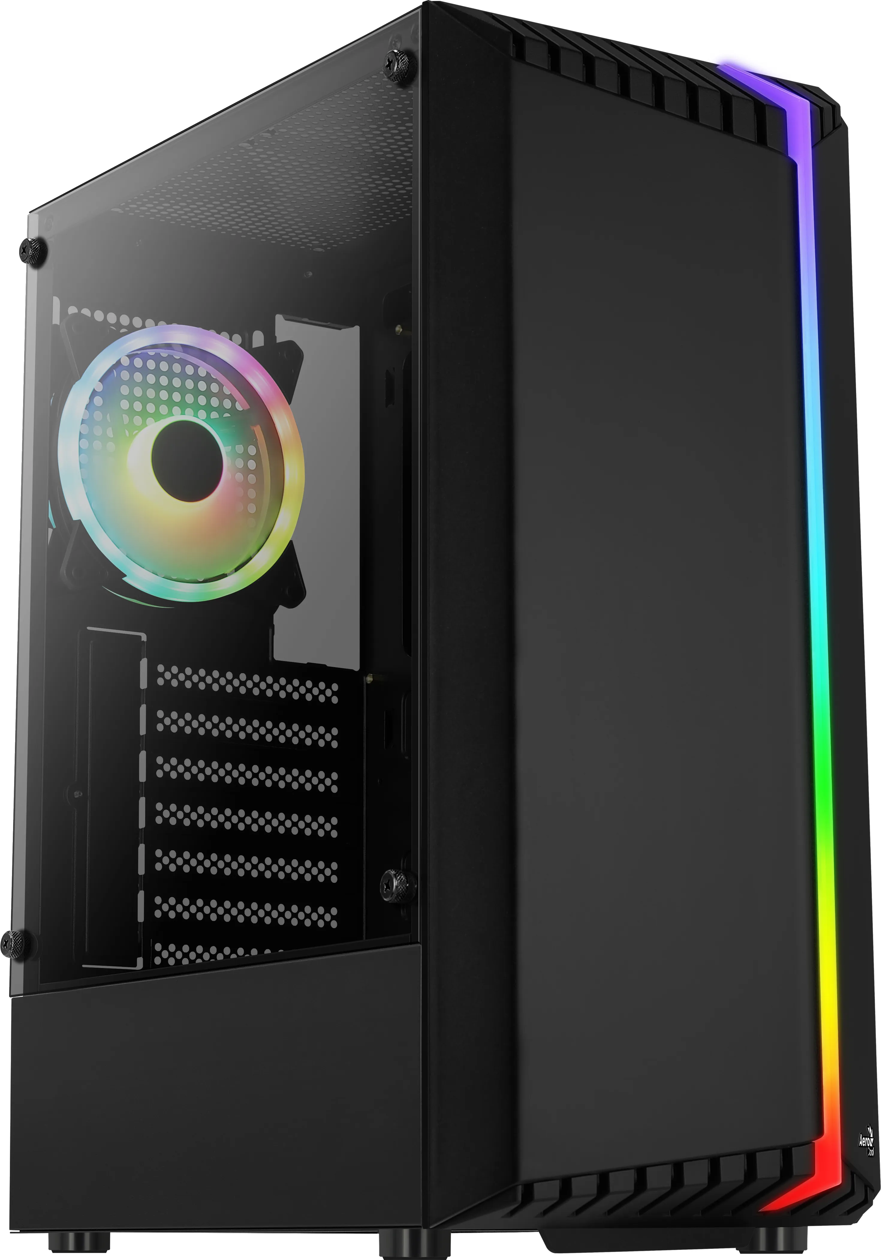 Aerocool Bionic midi-tower chassi med RGB-belysning, svart